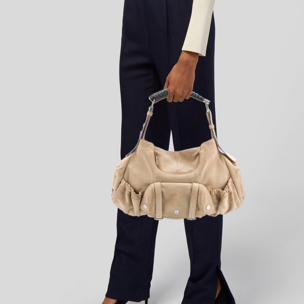 YVES SAINT LAURENT BEIGE LEATHER MOMBASA BAG - Picture 3 of 9